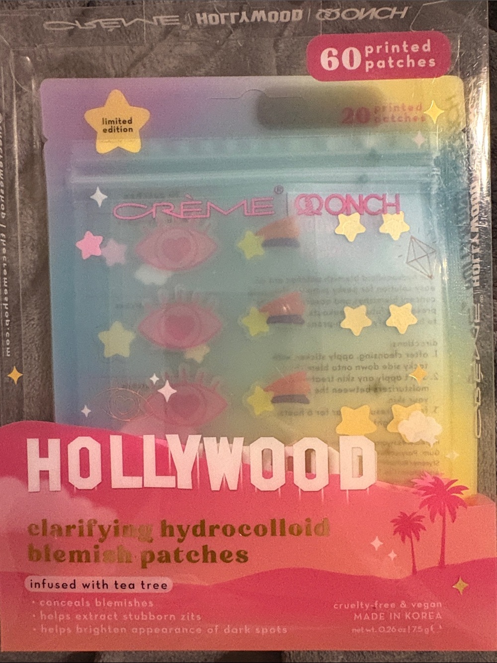Creme Monch Hollywood Clarifying Hydrocolloid Blemish Patches — Pink & Purple